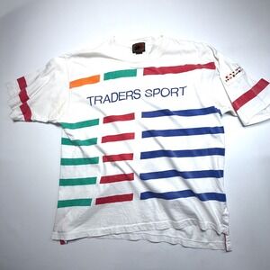 Vintage Boston Traders Sport Tee L Single Stitch 90s Colorblock